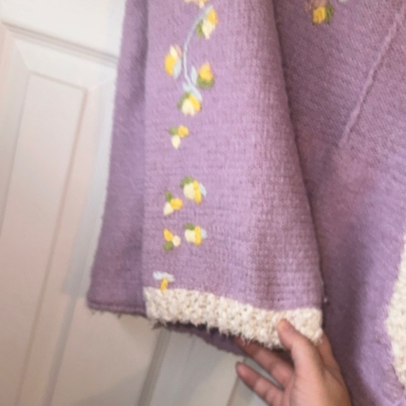 RARE Free People Floral Embroidered Lavender Buttercup Hoodie - Picture 7 of 16